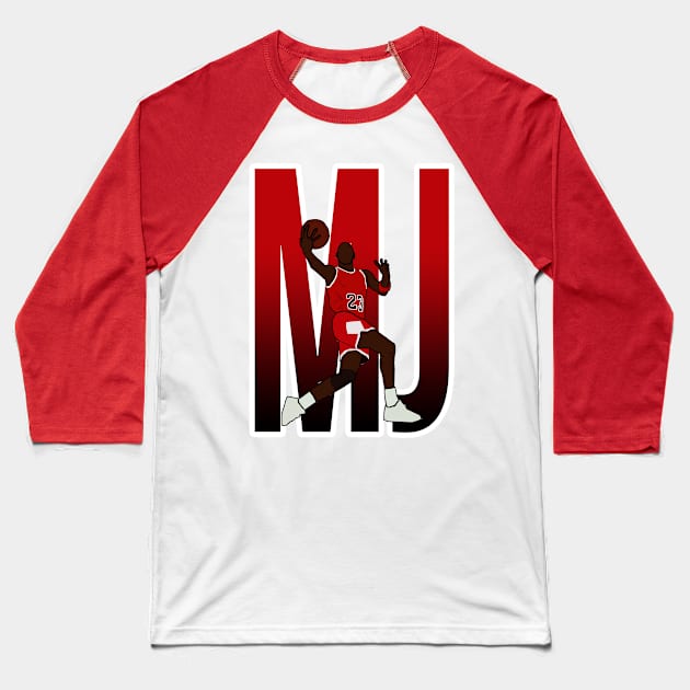 Michael Jordan 'MJ' - Chicago Bulls Baseball T-Shirt by xavierjfong